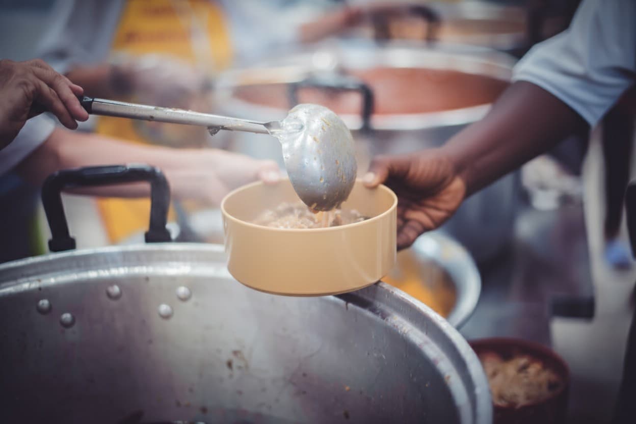 Ladle serving warm food